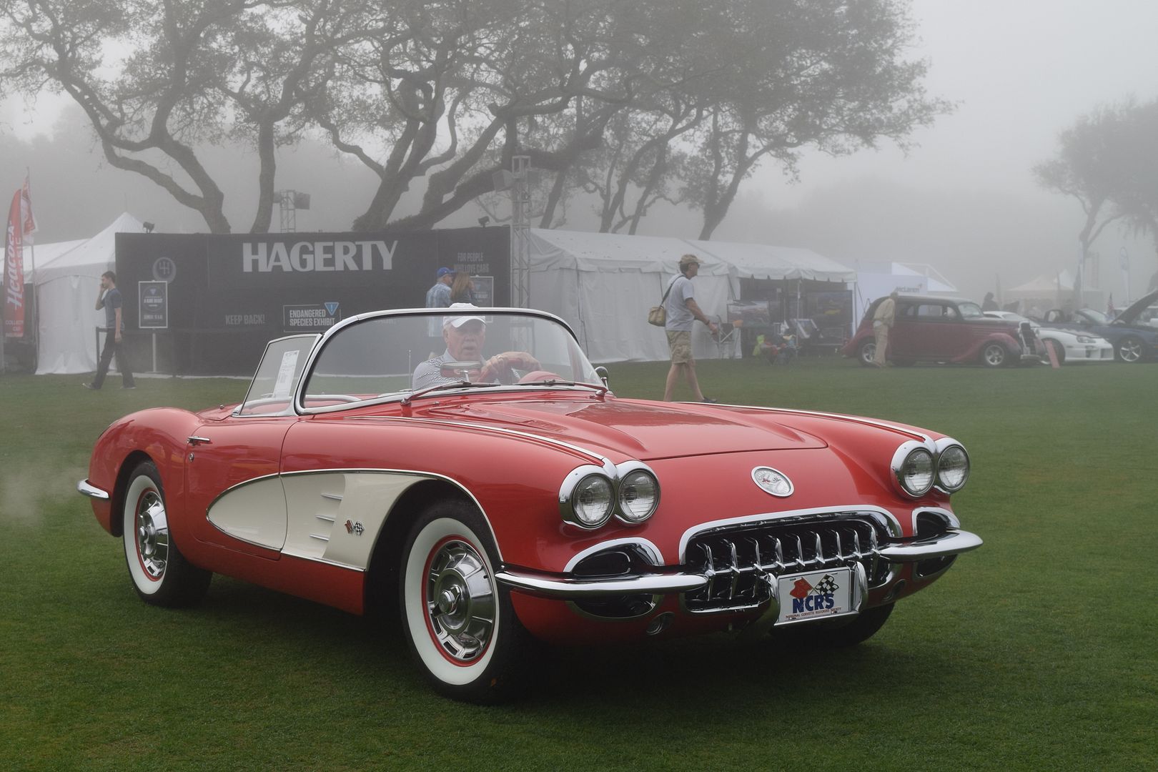 Corvette arrives on foggy morning