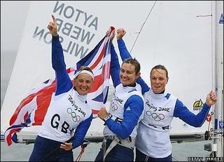 Britain's three-woman Yngling crew