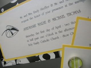 Yellow Black and White Kitchy Invitation