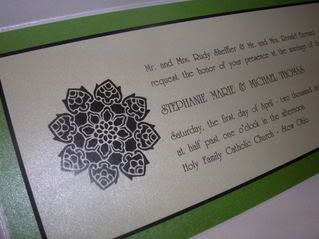 Lime Green , Black and White Invitation