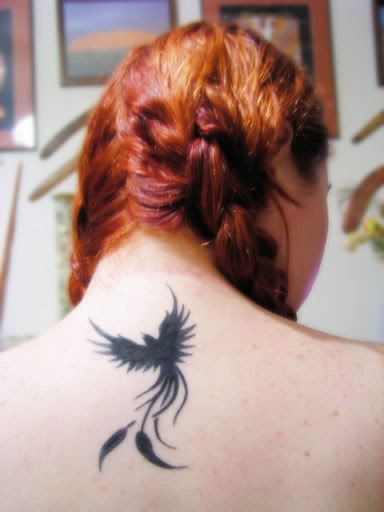 Sims3 - Phoenix Tattoo. Features a grand phoenix rising out of flames on the