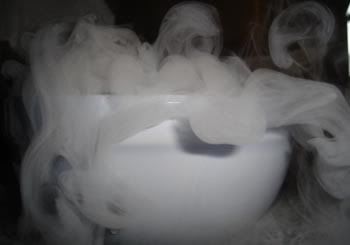 dry ice in a bowl, oooh spooky looking