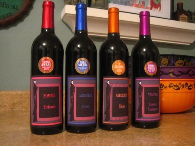 just made my own labels too far off a drive to get vampire wine thanks for the ideas - Halloween Contest Prizes just made my own labels too far off a drive to get vampire wine thanks for the ideas - Halloween Contest Prizes
