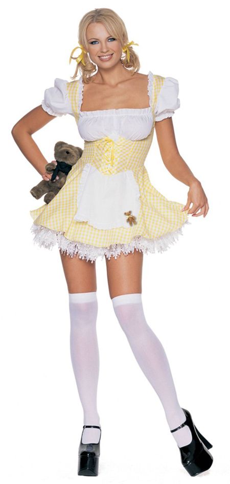 Sexy Goldilocks Halloween Costume Yellow Gingham Dress Adult Woman 8948 Ebay