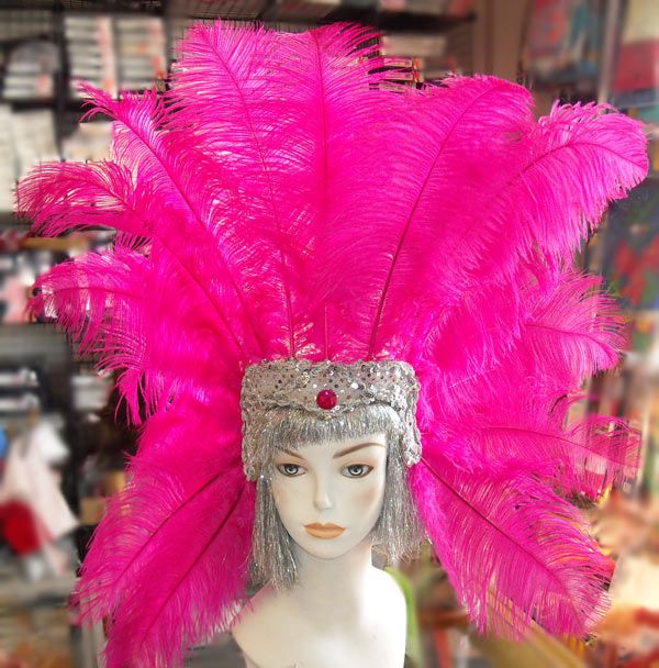 Ostrich Vegas Showgirl Feather Headpiece Masquerades Ebay 