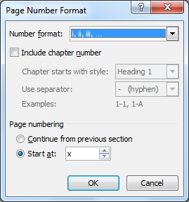 Microsoft Word Page Number