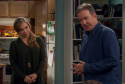 screencap of Kristin (Amanda Fuller) arguing with her father Mike (Tim Allen) on the ABC show Last Man Standing