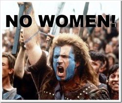 image from Braveheart with No women in text