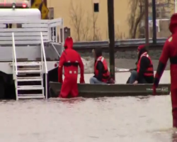 screencap of a Water Rescue in Findlay Ohio December 2013