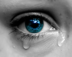 photo of tears in an eye