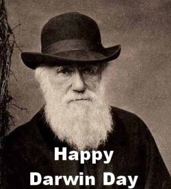image of Charles Darwin with a hat