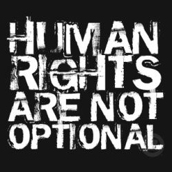 image with the text Human Rights Are Not Optional