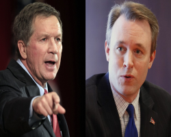 Image of Ohio Governor John Kasich and his Democratic challenger Ed FitzGerald
