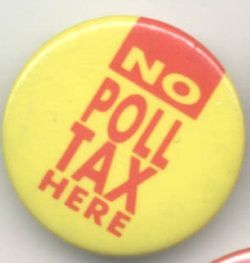 image of No Poll Tax Here button