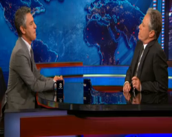 screencap of Reza Aslan, writer and scholar of religious studies, on the Daily Show for an interview on May 13th