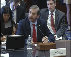 screenshot of Ohio Auditor of State David Yost giving testimony to US House Committee on Agriculture concerning Food Stamps