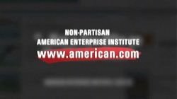 screencap from Romney ad showing lie about American Enterprise Institute