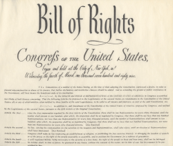 image of the top of the Bill of Rights document