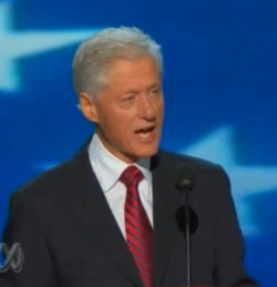 screencap of President Bill Clinton speaking at the 2012 Democratic National Convention