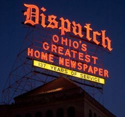 image of The Columbus Dispatch sign downtown