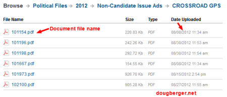 image of FCC political ad buy form list