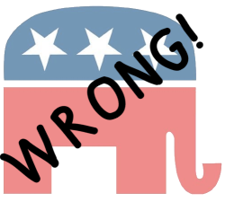 created image of GOP icon with Wrong on it