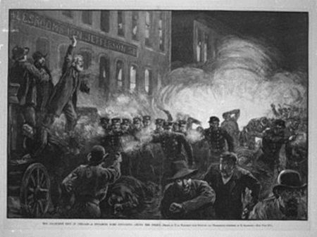 image of Haymarket Riot illustration from Harper's Magazine