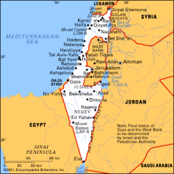 image of a map showing Israel