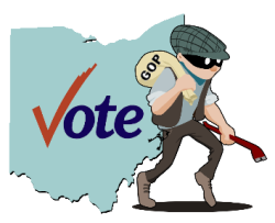 clip art showing burgler stealing Ohio's vote
