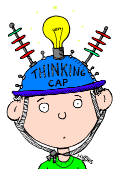 image of a person with thinking cap