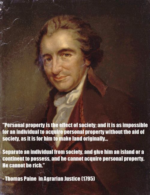 image of Thomas Paine quote from Agrarian Justice