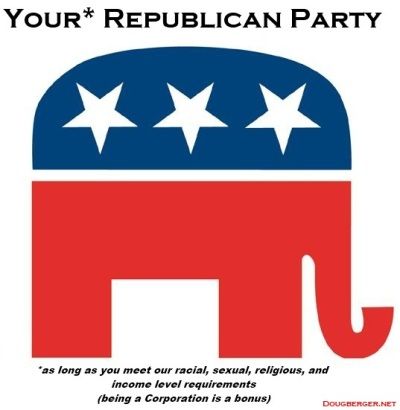 image showing the symbol of the GOP with some fine print
