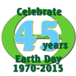 created image showing Earth Day 45th year 2015