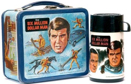 Six Million Dollar Man lunch box with thermos photo of Six Million Dollar Man lunch box with thermos