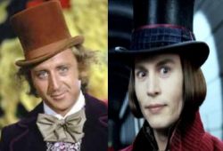 Battle of the Wonkas Gene Wilder and Johnny Depp as Willy Wonka