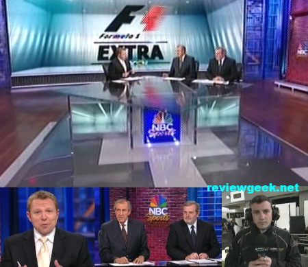 NBC F1 Crew screencap of the NBC F1 hosts