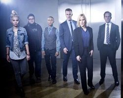 Hayley Kiyoko, Charley Koontz, Shad Moss, James Van Der Beek, Patricia Arquette, and Peter MacNicol in CSI: Cyber (2015) cast photo of CSI: Cyber