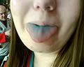 Sarah's berry coloured tongue...wonder how that happened!