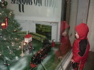 Michael and train in window