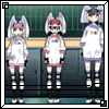 Kasumi, Kumi and Yuri stands in a row in their Alien Party oufits and borgs.