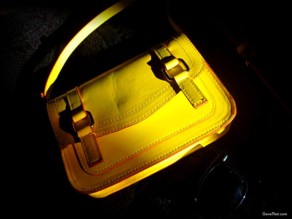 Old Navy neon yellow satchel purse