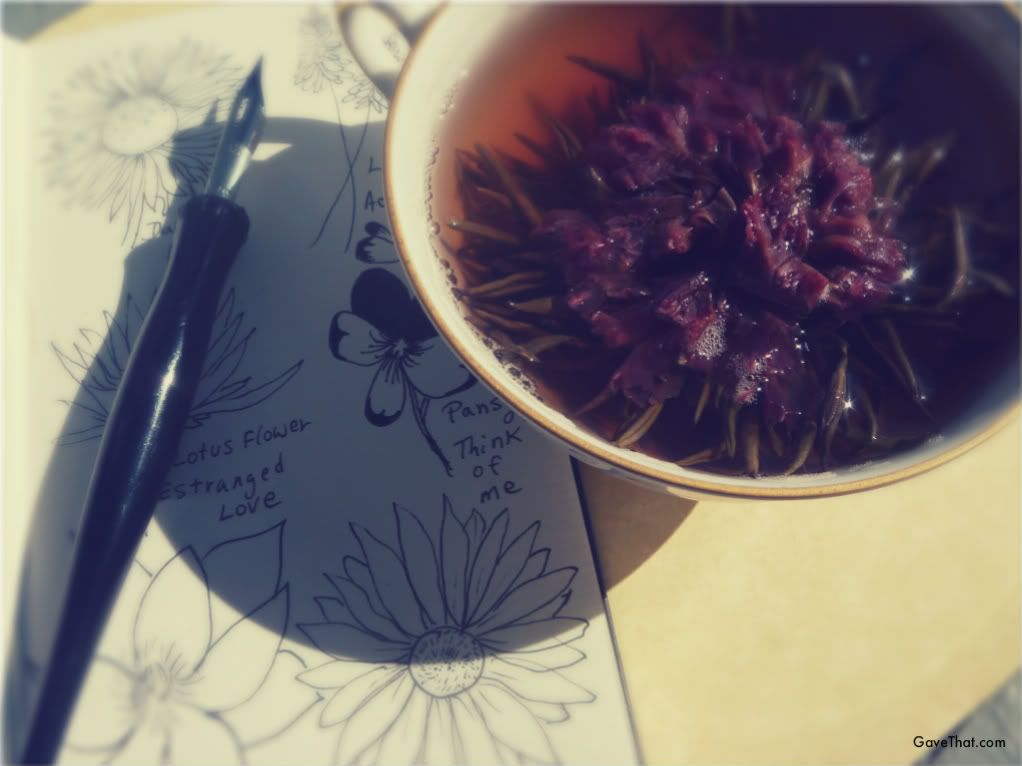 mam for gave that flowering tea and doodling sentiments of flowers in journal