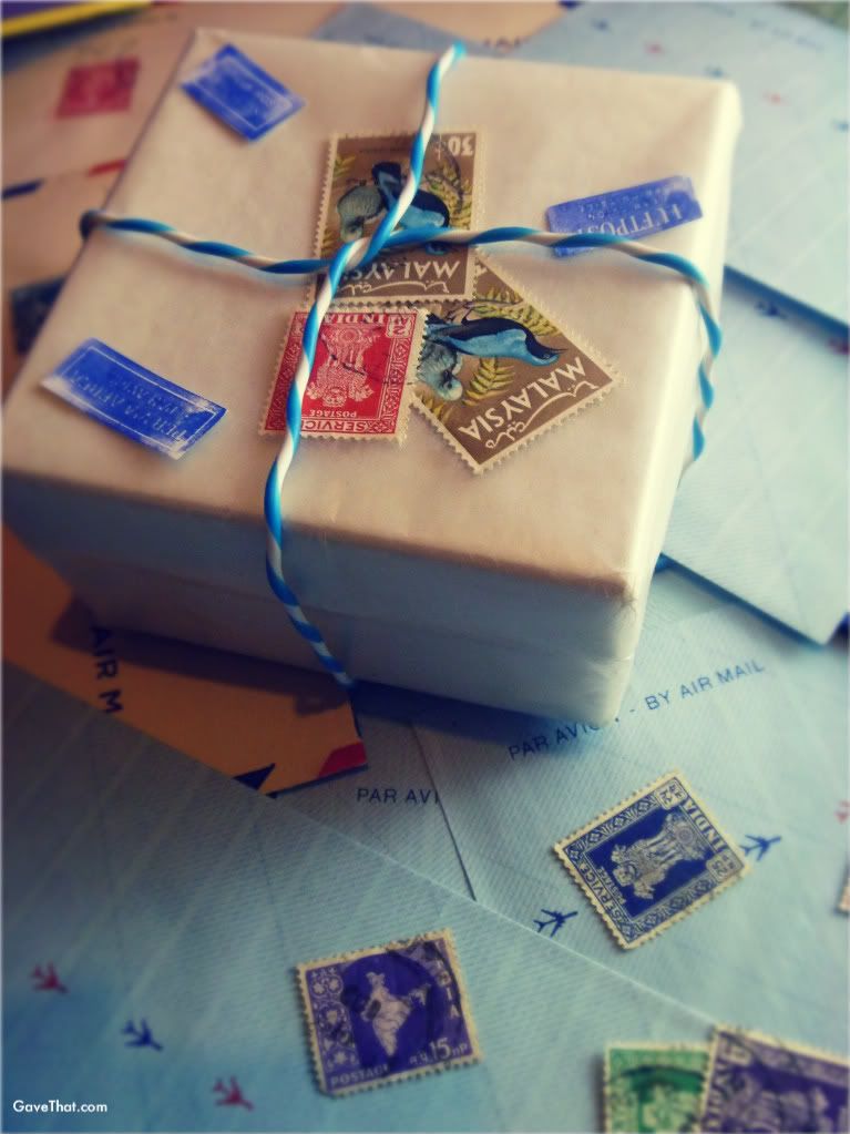 mam for gift wrap blog gave that air mail style gift wrapped present