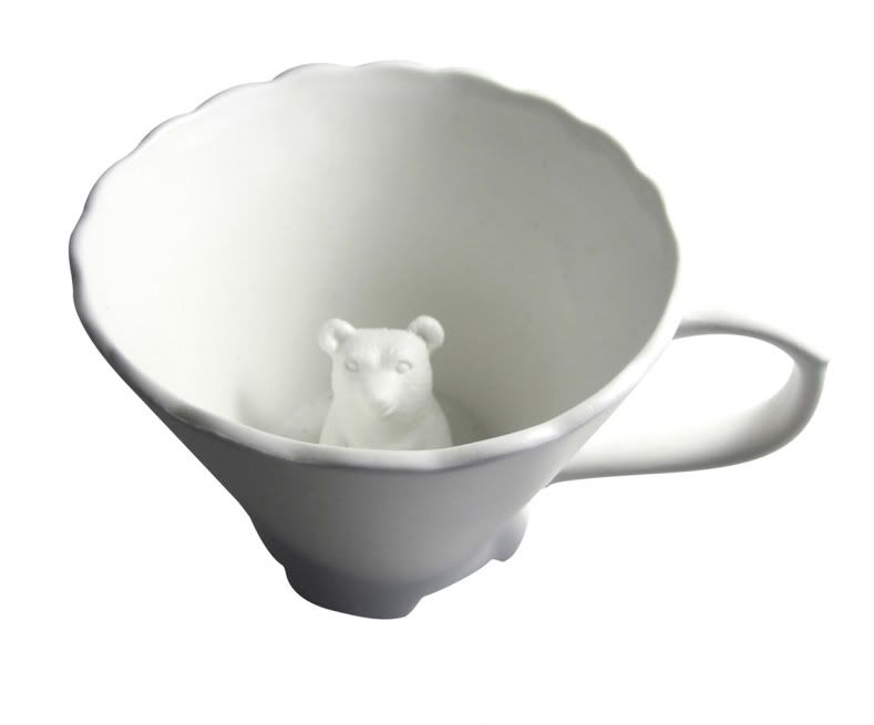 swirl teacup with bear inside pop up holiday gift shop