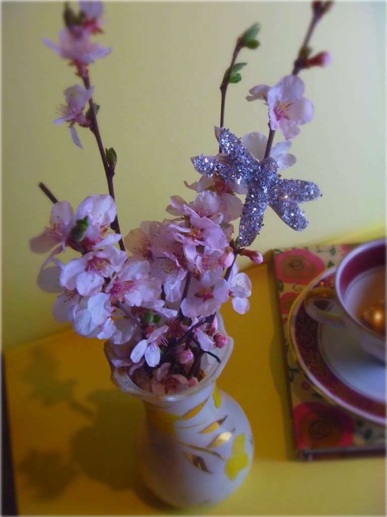 mam for gave that bud vase filled with cherry blossoms