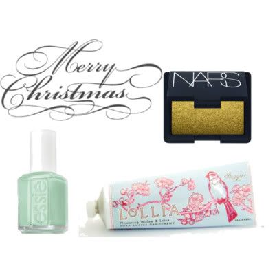 25 Last Minute Gift Picks $20 and under Essie Mint Candy Apple Polish Lollia hand cream NARS Silent Night eyeshadow