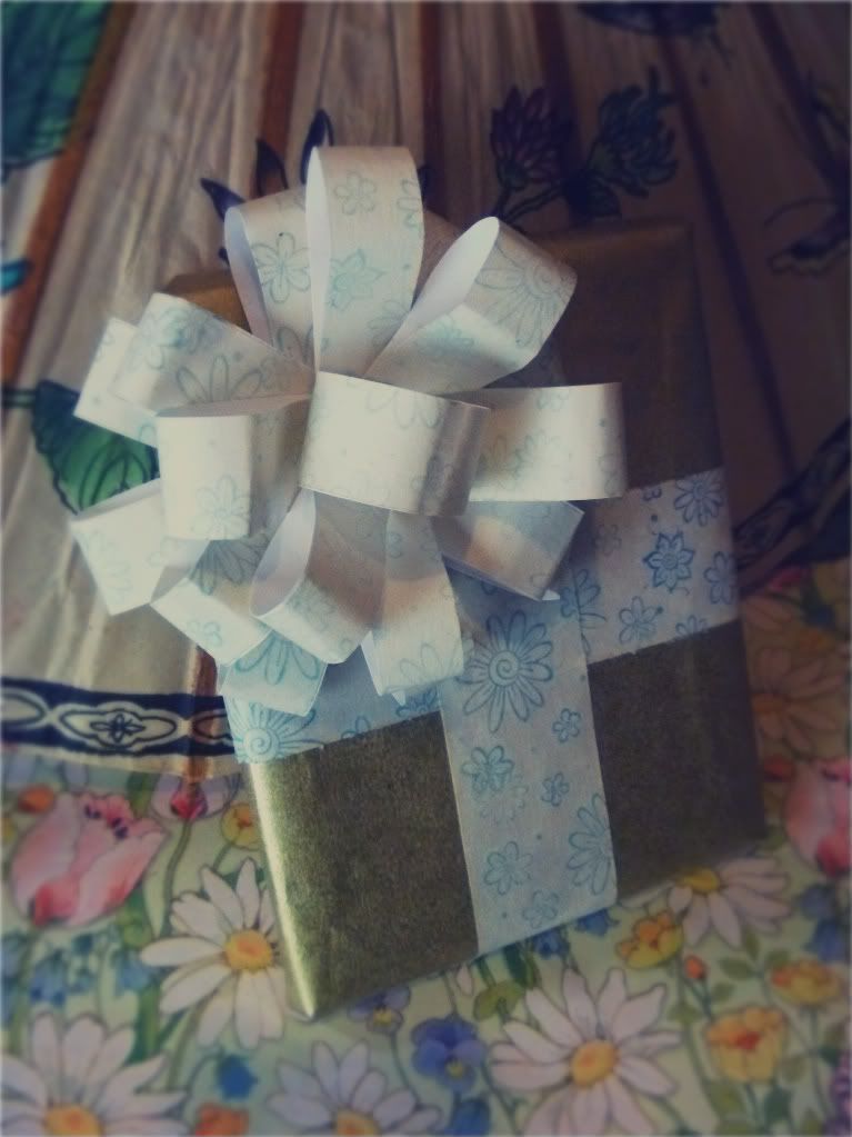 masking tape wrapped gift bow