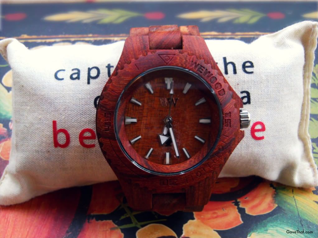mam for Gave That WeWood watch on pillow