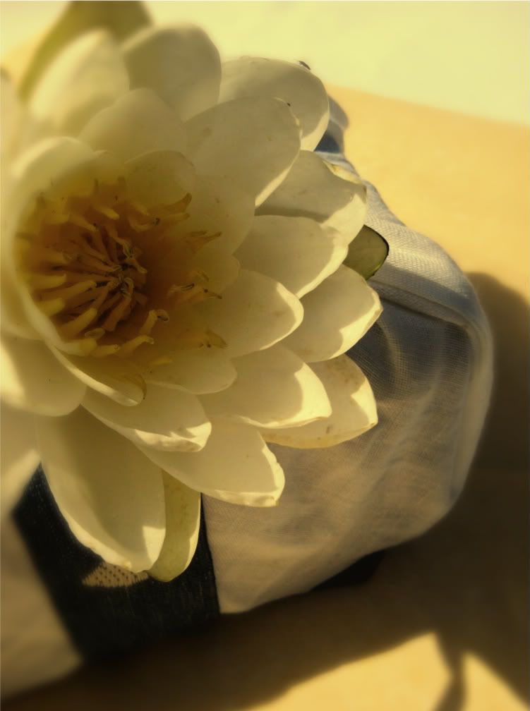 White Waterlily wrapped gift box