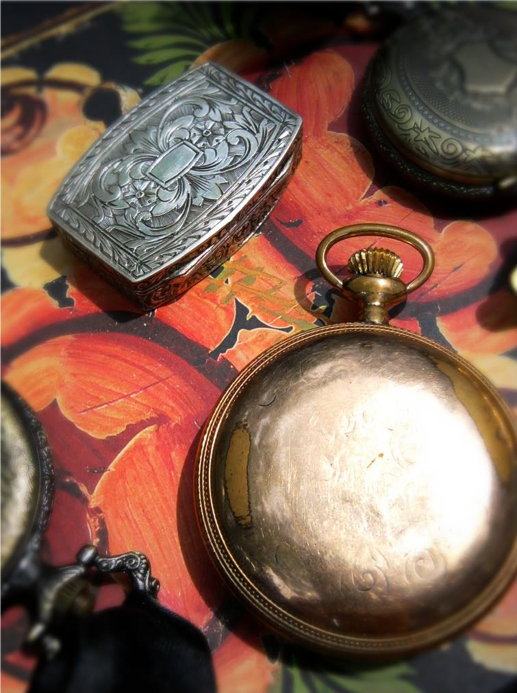 French looking antique snuff boxes pocket watch cases to hold DIY solid perfume gifts